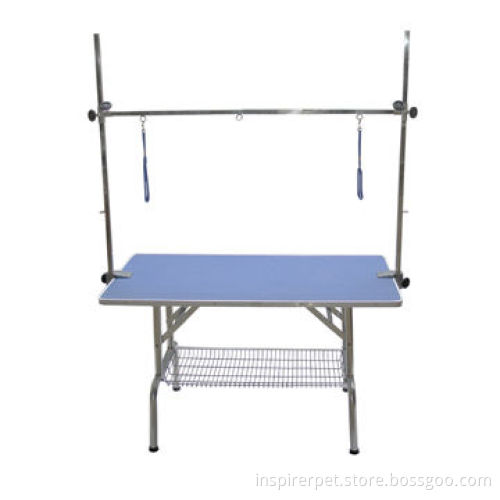 Folding Dog Grooming Table, Stainless Steel, Adjustable Arm